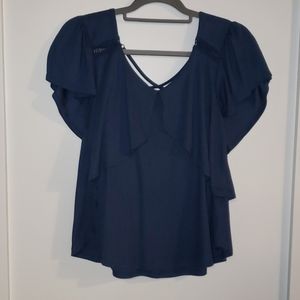 Blue Flowy Top